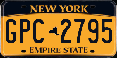 NY license plate GPC2795