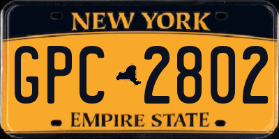 NY license plate GPC2802