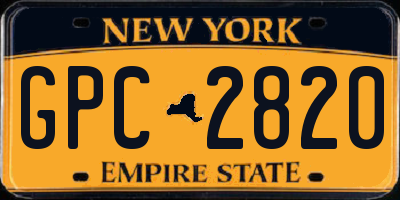NY license plate GPC2820