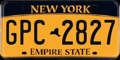 NY license plate GPC2827