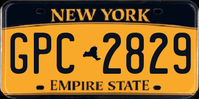 NY license plate GPC2829