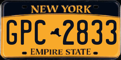 NY license plate GPC2833