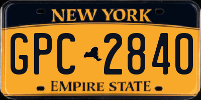 NY license plate GPC2840