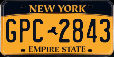 NY license plate GPC2843