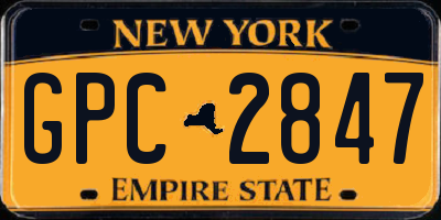 NY license plate GPC2847