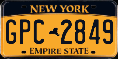 NY license plate GPC2849