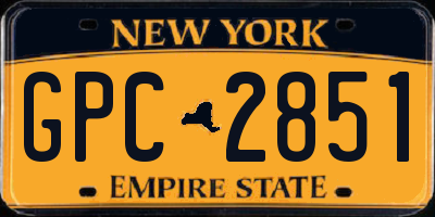 NY license plate GPC2851