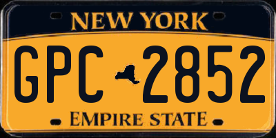 NY license plate GPC2852
