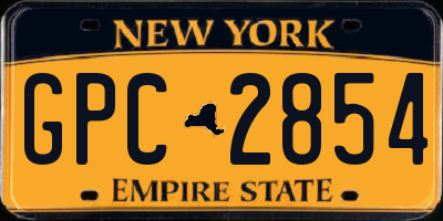 NY license plate GPC2854