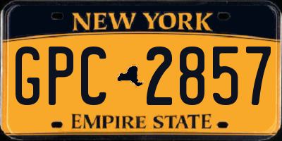 NY license plate GPC2857