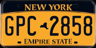 NY license plate GPC2858