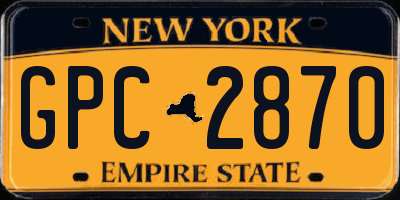 NY license plate GPC2870
