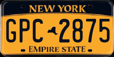NY license plate GPC2875