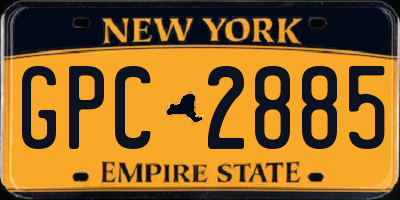 NY license plate GPC2885
