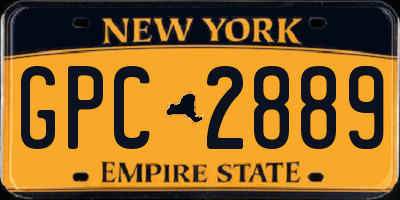 NY license plate GPC2889