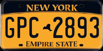 NY license plate GPC2893