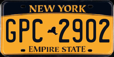 NY license plate GPC2902