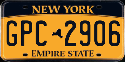 NY license plate GPC2906