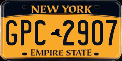 NY license plate GPC2907