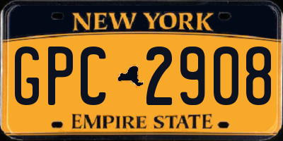 NY license plate GPC2908
