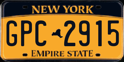 NY license plate GPC2915