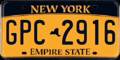 NY license plate GPC2916