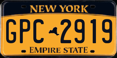 NY license plate GPC2919