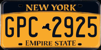 NY license plate GPC2925