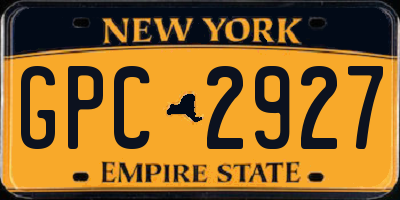 NY license plate GPC2927