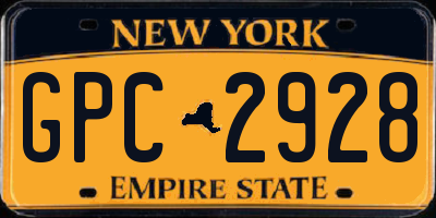 NY license plate GPC2928