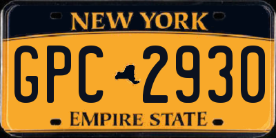 NY license plate GPC2930