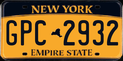 NY license plate GPC2932