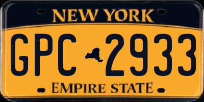 NY license plate GPC2933