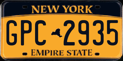 NY license plate GPC2935