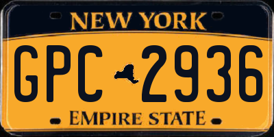 NY license plate GPC2936