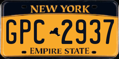 NY license plate GPC2937