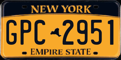 NY license plate GPC2951