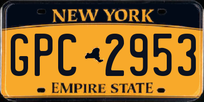NY license plate GPC2953
