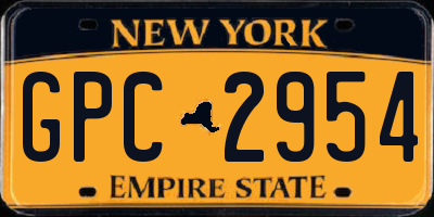 NY license plate GPC2954
