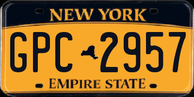 NY license plate GPC2957