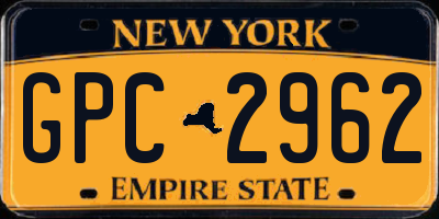 NY license plate GPC2962