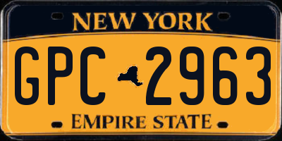 NY license plate GPC2963