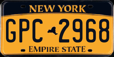 NY license plate GPC2968