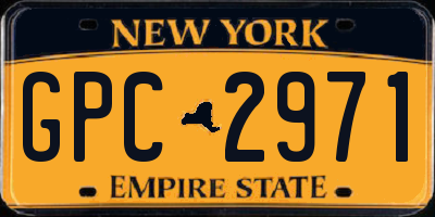 NY license plate GPC2971