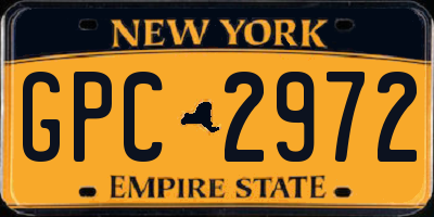 NY license plate GPC2972
