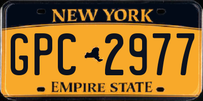 NY license plate GPC2977