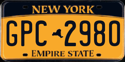 NY license plate GPC2980