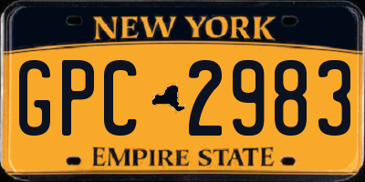 NY license plate GPC2983