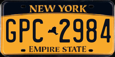NY license plate GPC2984