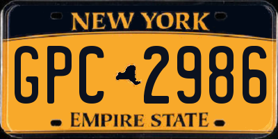 NY license plate GPC2986